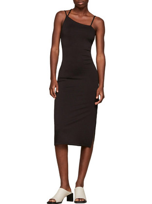 Tommy Jeans Midi Φόρεμα για Γάμο / Βάπτιση Μαύρο DW0DW17425-BDS