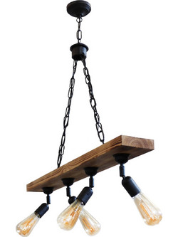 Heronia Lighting Κρεμαστό Φωτιστικό Οροφής Ράγα Πολύφωτο Μαύρο R-27KEY 4/L 30-0030