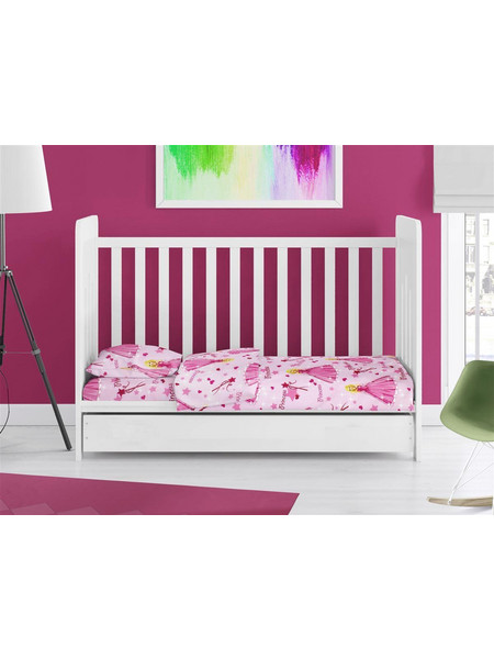 ΠΑΠΛΩΜΑΤΟΘΗΚΗ ΕΜΠΡΙΜΕ bebe Princess 392 120X160 Pink 70/30 Cott/Pol