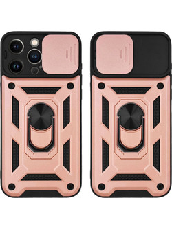 Sonique Ring Armor CamPro Back Cover Rose Gold (iPhone 13 Pro Max)