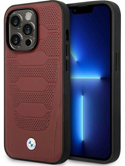 Case BMW BMHMP14L22RPSR iPhone 14 Pro 6.1" Burgundy/burgundy Leather Seats Pattern MagSafe