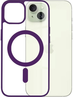 Techsuit MagSafe Pro Back Cover Transparent / Purple (iPhone 15 Plus)