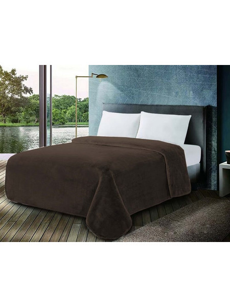 Κουβέρτα Βελουτέ Μονή Coffee Quartz Komvos (160x220) 1Τεμ