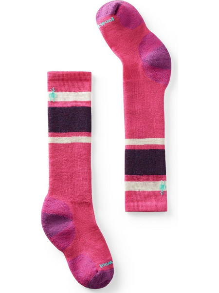 Smartwool - Kids Wintersport Stripe Over The Calf Socks Full Cushion Power Pink