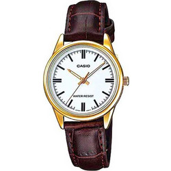 Casio Γυναικείο Ρολόι με Καφέ Δερμάτινο Λουράκι LTP-V005GL-7A