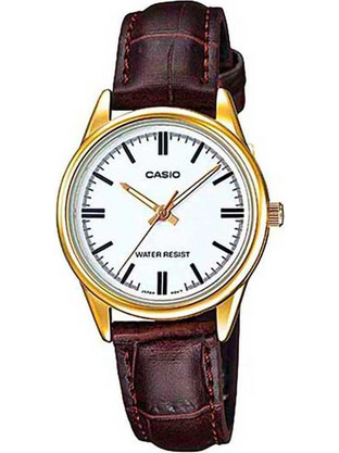 Casio Γυναικείο Ρολόι με Καφέ Δερμάτινο Λουράκι LTP-V005GL-7A