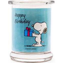 Κερί αρωματικό σε γυάλινο δοχείο Peanuts Happy Birthday 250 γραμ
