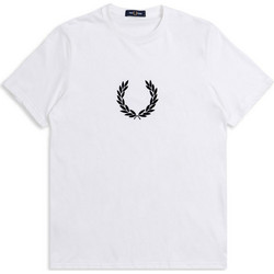 FRED PERRY M FLOCKED LAUREL WREATH GRA T-SHIRT - M7708-100