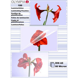 1x100 Olympia Laminating pouches DIN A6 80 micron 9168
