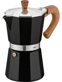 Καφετιέρα Espresso Natura 321388 6 cups Black-Natural Cilio Ξύλο,Αλουμίνιο