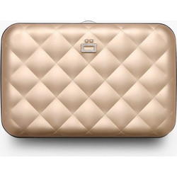 ΠΟΡΤΟΦΟΛΙ ΑΛΟΥΜΙΝΙΟΥ ΠΡΟΣΤΑΣΙΑΣ ΚΑΡΤΩΝ OGON QUILTED BUTTON ROSE-GOLD