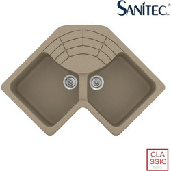 Sanitec Classic 310 Επικαθήμενος Νεροχύτης Γωνιακός Γρανίτη Ματ 83x Granite Taupe 83x50cm