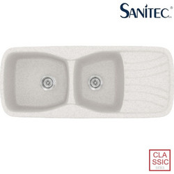 Sanitec Classic 311 Επικαθήμενος Νεροχύτης Γρανίτη Αντιστρεφόμενος Ματ Metallic Ice 120x51cm