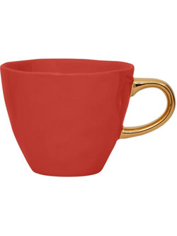 Φλυτζάνι Καφέ Φίλτρου Σετ με Πιάτο Good Morning Cup Κεραμικό Raspberry/Χρυσό O8.5x7 cm Urban Nature Culture Amsterdam