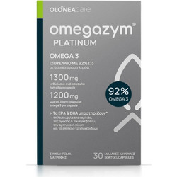 Olonea Omegazym Platinum Ιχθυέλαιο Λεμόνι 30 Μαλακές Κάψουλες