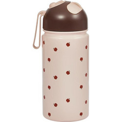 OYOY Yummy Μήλο Παιδικό Μπουκάλι Θερμός Αλουμινίου BPA Free με Καλαμάκι Ροζ 360ml