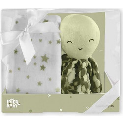 Interbaby Κουβέρτα Αγκαλιάς Fleece με Λούτρινο Χταπόδι 80x110 Χακί