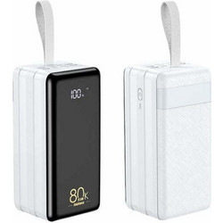 Remax RPP-291 Power Bank 80000mAh 22.5W με 2 Θύρες USB-A & Θύρα USB-C Power Delivery White