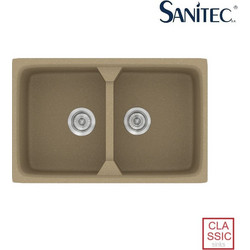 Sanitec Classic 318 Επικαθήμενος Νεροχύτης Γρανίτη Ματ Metallic Cream 78x51cm
