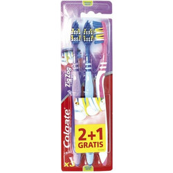 Colgate Zig Zag Medium Μωβ Μπλε Ροζ 3τμχ
