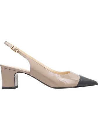 Γοβες Oriana Pat Slingback K271 taupe + black