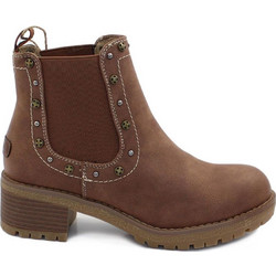 Refresh Γυναικεία Μποτάκια Chelsea Suede Ταμπά με Χοντρό Χαμηλό Τακούνι 69132