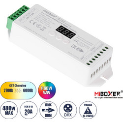 71426 D5-CX Mi-BOXER DC DMX & RDM Dimmer High Speed Controller / Decoder 5 Καναλιών DC 12-24V 5 x 4A 96W - Max 20A 480W - IP20 Μ13 x Π5 x Υ2.5cm