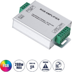 73392 DC Power & Signal High Speed Amplifier Ενισχυτής Ισχύος & Σήματος Υψηλών Ταχυτήτων 3 Καναλιών DC 12-24V 3 x 4A 96W - Max 12A 288W - IP20 RGB Μ10.5 x Π6.5 x Υ2.5cm