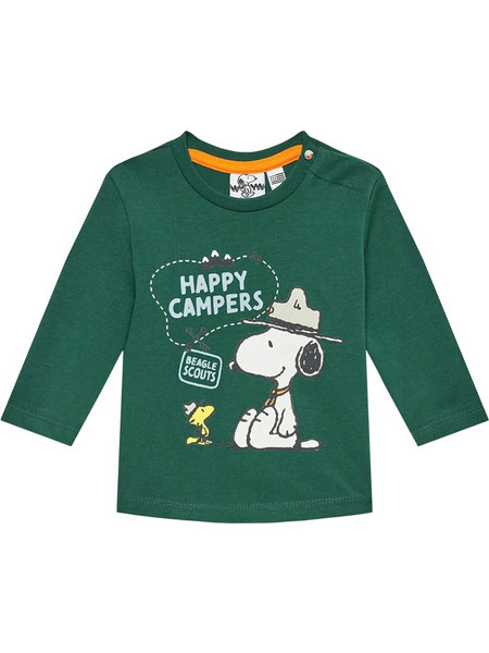 Original Marines PEANUTS T-SHIRT ML BABY BOY ΜΠΛΟΥΖΑ ΠΑΙΔΙΚΟ BOY (DEAV0690NM PINE GREEN) Πράσινο Αγόρι Collection FW24-25