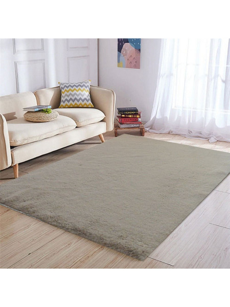 Bonsai Home Σετ Χαλιά Κρεβατοκάμαρας Γούνινα 3Τμχ XL - Rabbit Fur Γκρεζ/Taupe