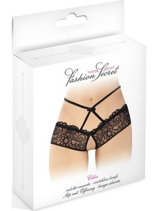 CELIA BLACK OPEN PANTIES TU