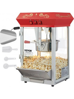 VEVOR Μηχανή Ποπ Κορν Πάγκου 850W 8 Oz 48 Κούπες Κόκκινη TSBMHJ8OZ850WJWNRV2