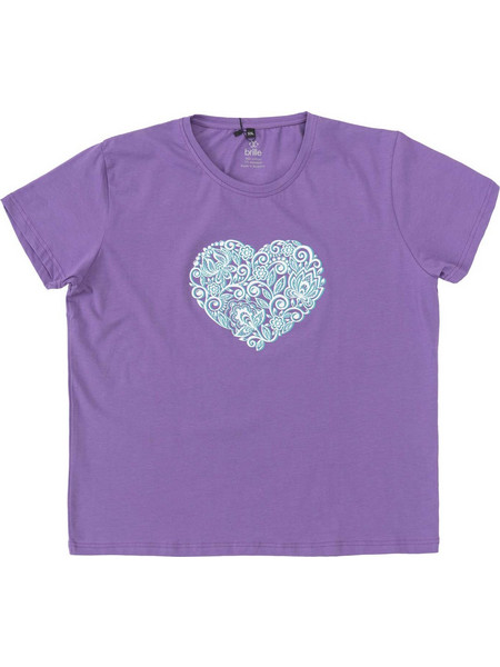 BRILLE Κοντομάνικη Μπλούζα axi HEART PURPLE γυναίκες