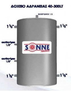 Sonne Sonne Τ 60 Δοχείο Αδράνειας Glass 60lt χωρίς Εναλλάκτη 20.03.0060