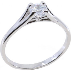 Μονόπετρο δαχτυλίδι λευκός χρυσός 9 Κ με zircon, 3065