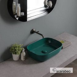 Scarabeo Glam Επικαθήμενος Νιπτήρας Μπάνιου Πορσελάνης 56x39cm Πράσινος 1804-900G