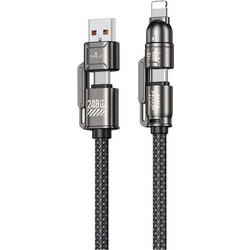 Charging Cable 4 in 1 WK 240W USB/TYPE-C to i6/TYPE-C Black 1.2m WDC-50