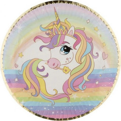 Unicorn Χάρτινα Πιάτα 23Εκ 6 Τεμ (750002)