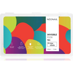 NEONAIL Flexi Tips Invisible Ψεύτικα νύχια τύπος 03 Clear Stiletto 300 τμχ