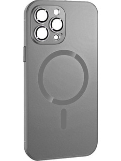 ObaStyle Metal Effect Magnetic Soft Cover Case για Apple iPhone 12 Pro - Ασημί