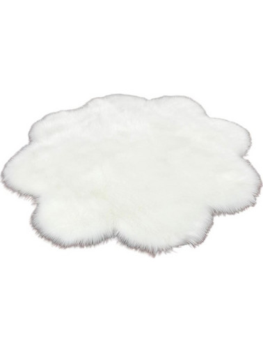 Υψηλής Ποιότητας Χνουδωτό Χαλί Sheepskin από Συνθετική Γούνα σε 6 Χρώματα o90cm Λευκό 90CM