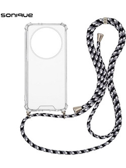 Sonique Armor Clear Θήκη με Κορδόνι (Honor Magic5 Lite 5G) Rainbow Μαύρο