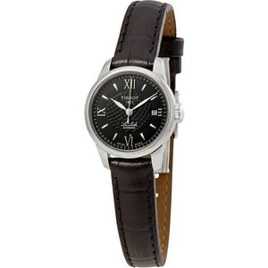 Tissot T-Classic Lelocle Γυναικείο Ρολόι Αυτόματο με Μαύρο Δερμάτινο Λουράκι T41.1.123.57