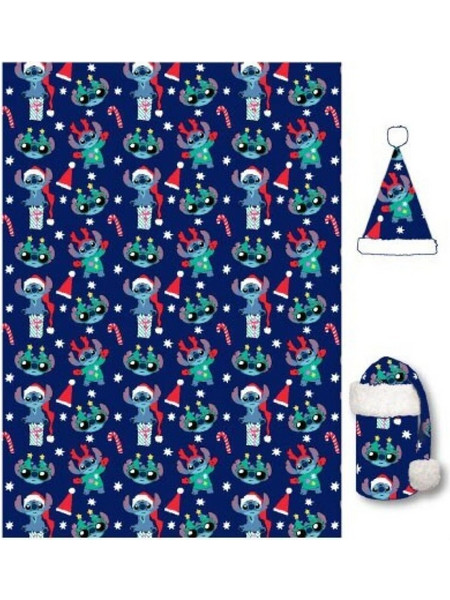 LILO & STITCH - Flanel Blanket 110x140cm + Hat - Stitch