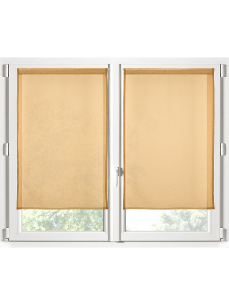 Spitishop Σετ Κουρτίνες Παραθύρου με Τούνελ 2x(60x120) Monna RA2B961018 Mutarde