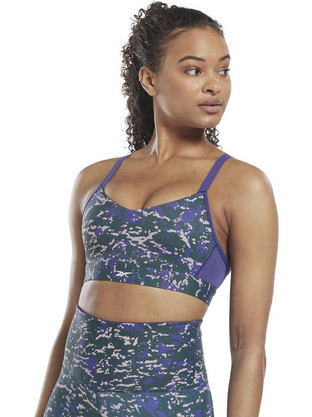 Reebok Lux Speckle Modern Safari Strappy Bra Αθλητικό Μπουστάκι με Μέτρια Στήριξη & Αφαιρούμενη Ενίσχυση Πολύχρωμο HN7672