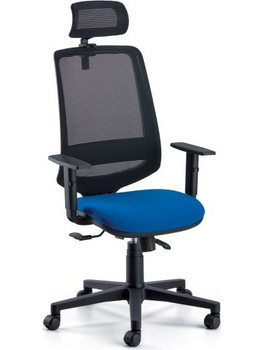 ERGO ER11 Πολυθρόνα γραφείου ύφασμα μαύρο mesh και μπλέ στο κάθισμα 60*65*118-127cm
