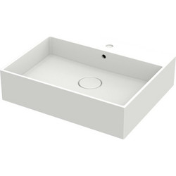 DuPont Corian Yona 3001 Κρεμαστός Επιτραπέζιος Νιπτήρας Μπάνιου 60x49x15cm Ματ Λευκό