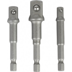 ΚΑΡΥΔΑΚΙ ΑΝΤΑΠΤΟΡΑΣ HEX ΣΕΤ 3τμχ (1/4" 3/8" 1/2") WP408250 WORKPRO (PROFI) (ΚΑΡΤΕΛΑ)