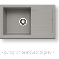 Pyramis Essential Sparta Plus Lux Ένθετος Νεροχύτης Γρανίτη Αντιστρεφόμενος Industrial Grey 78x48cm 070199801